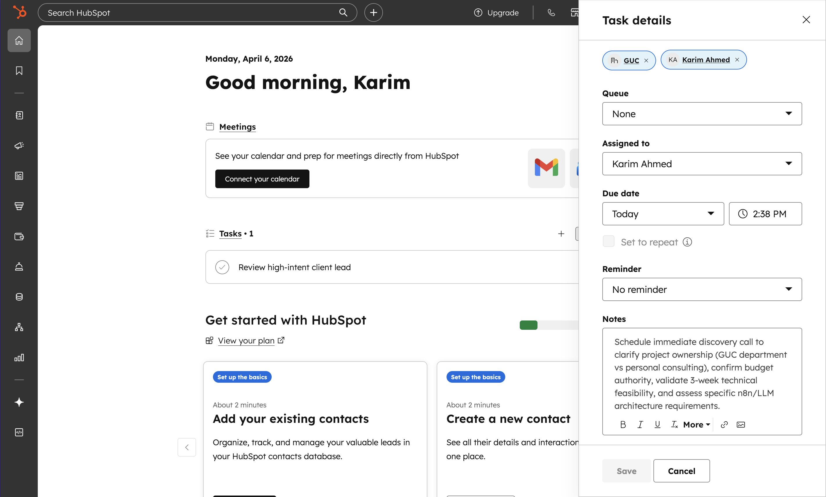 HubSpot Tasks #2