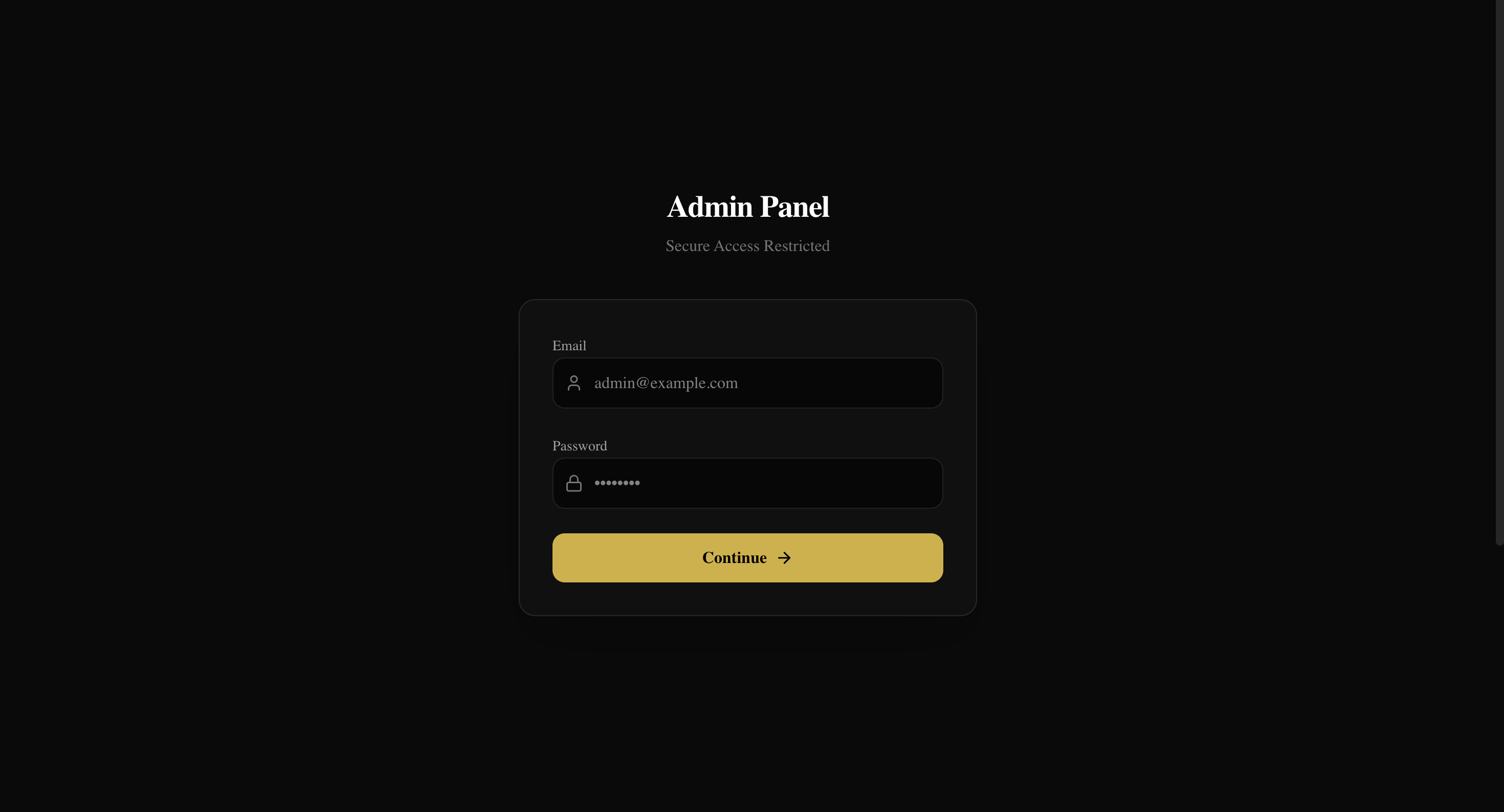 Secure admin Panel