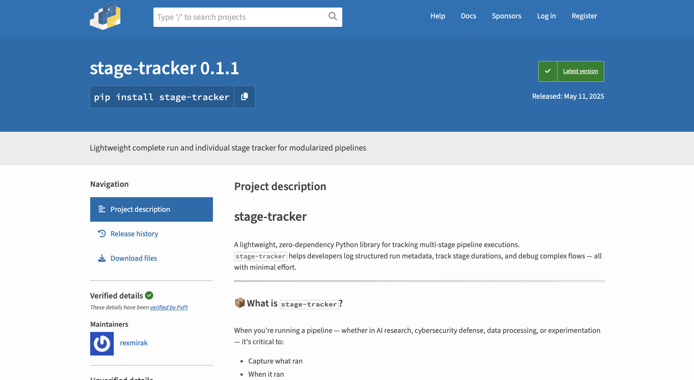 Stage Tracker - Pipeline Execution Monitor