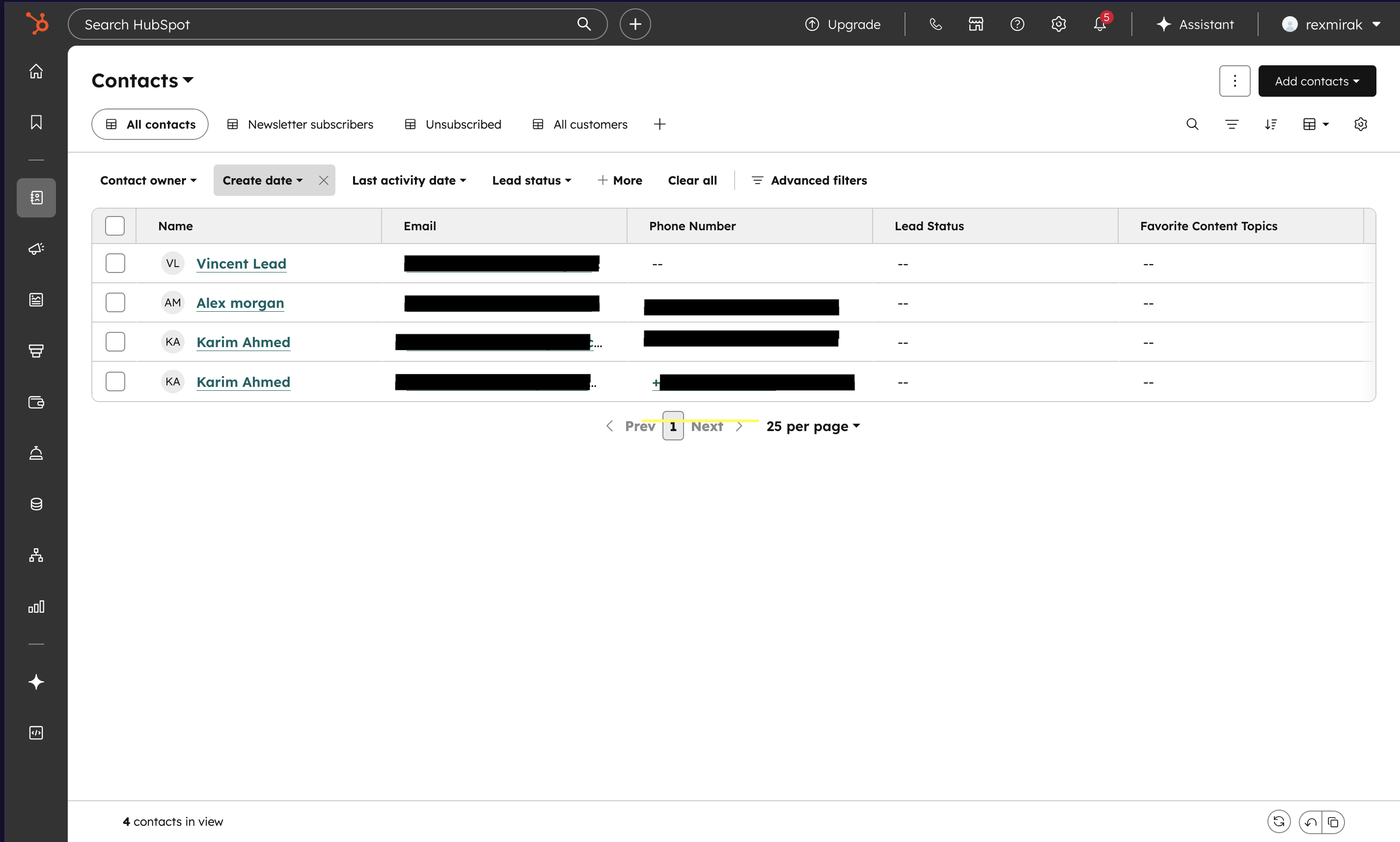 HubSpot Contacts